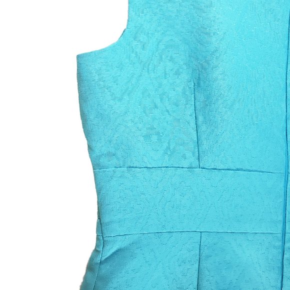 Tahari Arthur S. Levine Turquoise Blue Dress Women's Size 6 - Picture 13 of 16